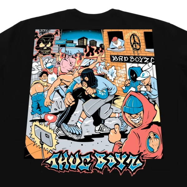 CAMISETA THUG NINE STREET FIGHT PRETA