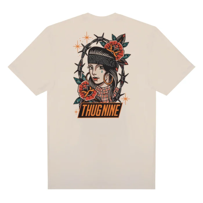 CAMISETA THUG NINE CHICANA COLORS OFF WHITE