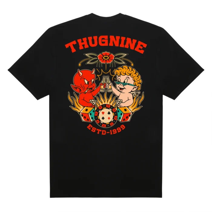CAMISETA THUG NINE YIN YANG PRETA