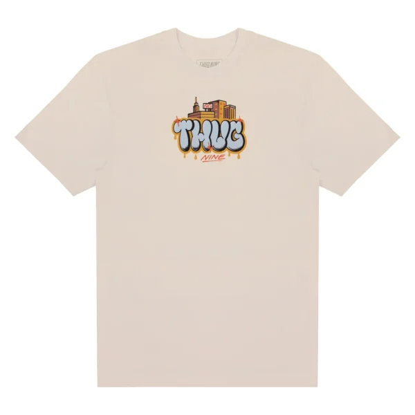 CAMISETA THUG NINE CATHUG OFF WHITE