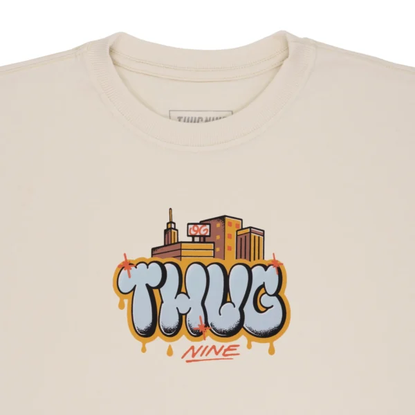 CAMISETA THUG NINE CATHUG OFF WHITE