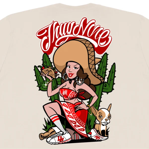 CAMISETA THUG NINE CHARRA OFF WHITE