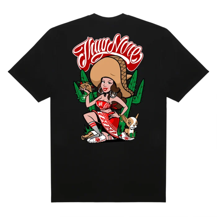 CAMISETA THUG NINE CHARRA PRETA