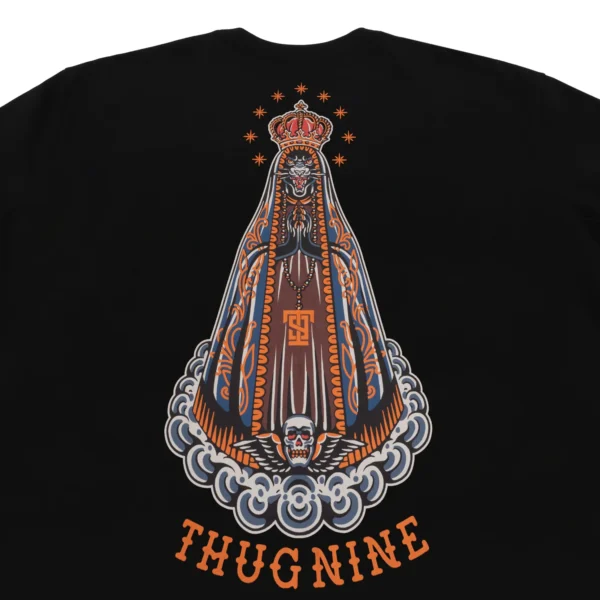 262318-5 CAMISETA THUG NINE HAIL MARY PRETA