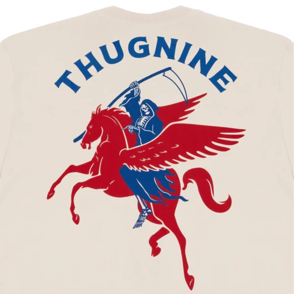 262447-5 CAMISETA THUG NINE DEATH MESSENGER OFF WHITE