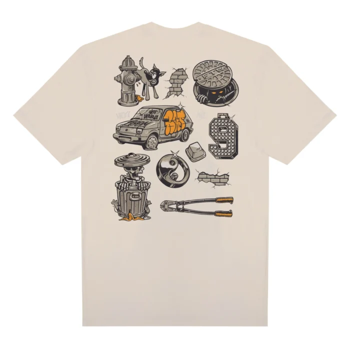 CAMISETA THUG NINE MESS OFF WHITE