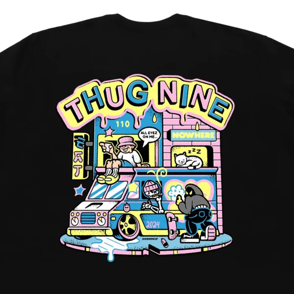 262802-5 CAMISETA THUG NINE ALL EYES ON ME PRETA