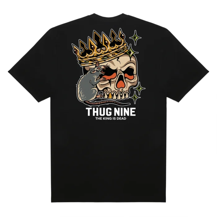 CAMISETA THUG NINE KING IS DEAD PRETA