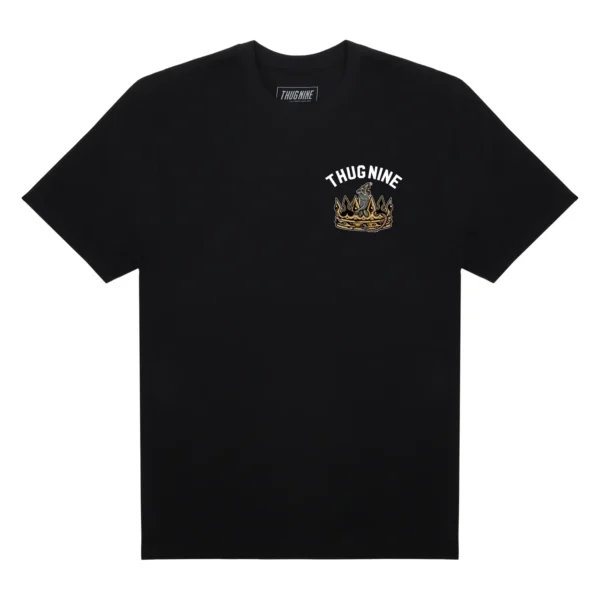 263144-3 CAMISETA THUG NINE KING IS DEAD PRETA