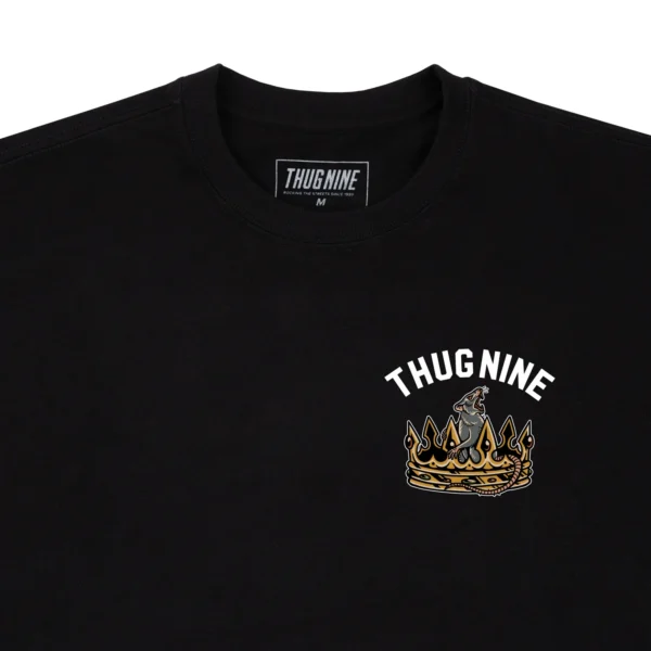 263144-4 CAMISETA THUG NINE KING IS DEAD PRETA