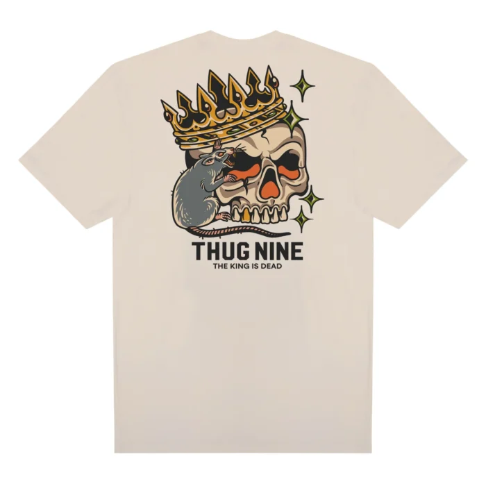 CAMISETA THUG NINE KING IS DEAD CREME