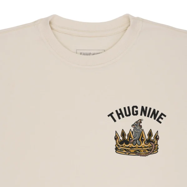 263150-4 CAMISETA THUG NINE KING IS DEAD CREME