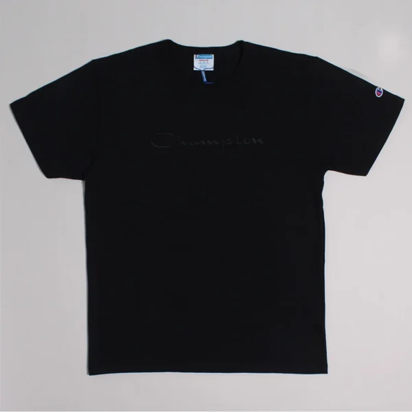 GT220B-124110-4-009.jpg CAMISETA CHAMPION LOGO BORDADO MALHAO PRETA