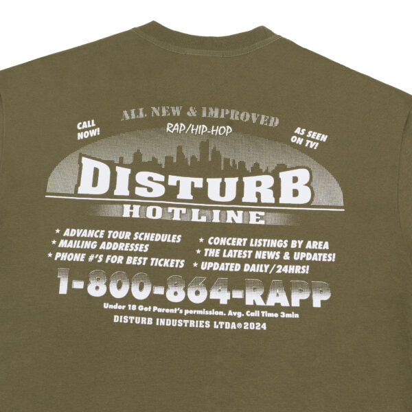 Hotline Tee in Beige Back (1) CAMISETA DISTURB HOTLINE BEGE