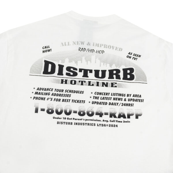 Hotline Tee in Offwhite Back (1) CAMISETA DISTURB HOTLINE OFF WHITE