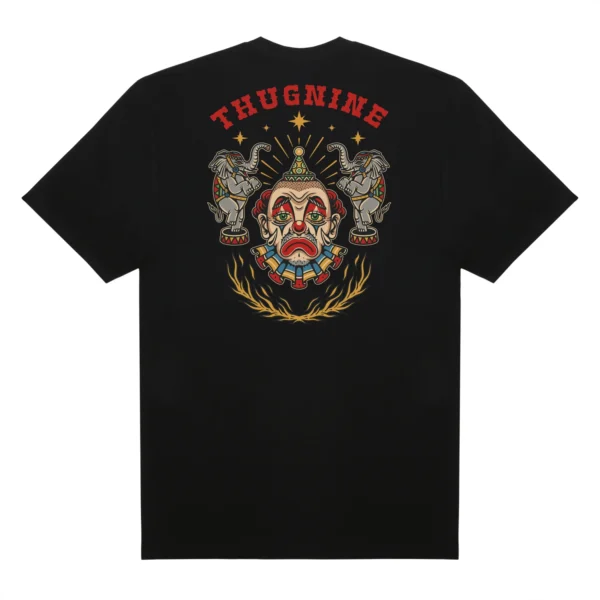 262754-2 CAMISETA THUG NINE SAD CLOWN PRETA