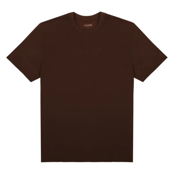 263084-2 CAMISETA THUG NINE BOLD PREMIUM BORDADO MARROM
