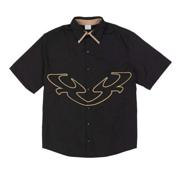 CAMISA-DE-BOTÃO-PRETA CAMISA DE BOTAO BARRA CREW B REFLEXO PRETA