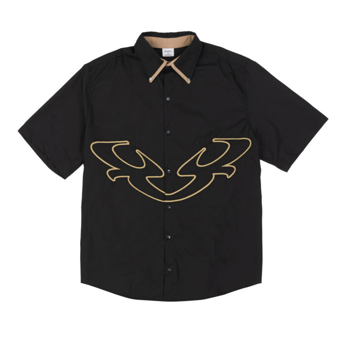 CAMISA DE BOTAO BARRA CREW B REFLEXO PRETA