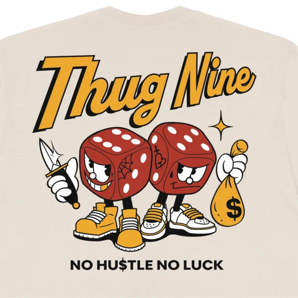 262880-5 CAMISETA THUG NINE OG DICES CREME