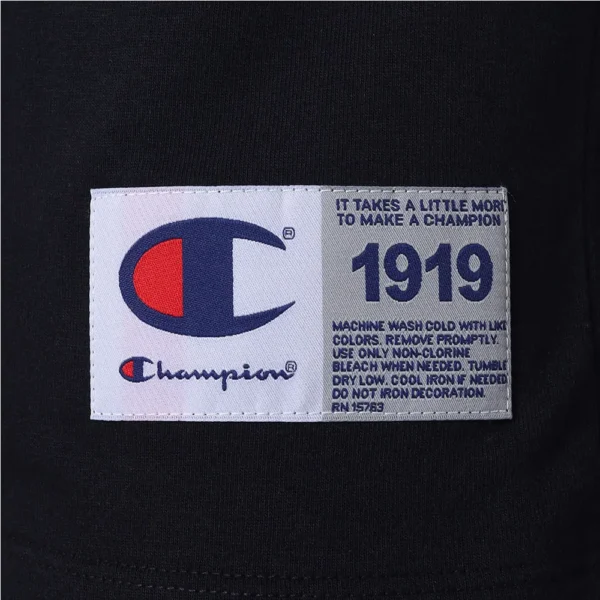 GT220B-Y08069COR-6-009.jpg CAMISETA CHAMPION LOGO BORDADO MALHAO PRETA/VERDE