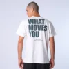 CAMISETA CHAMPION WHAT MOVES YOU SCRIPT BRANCA