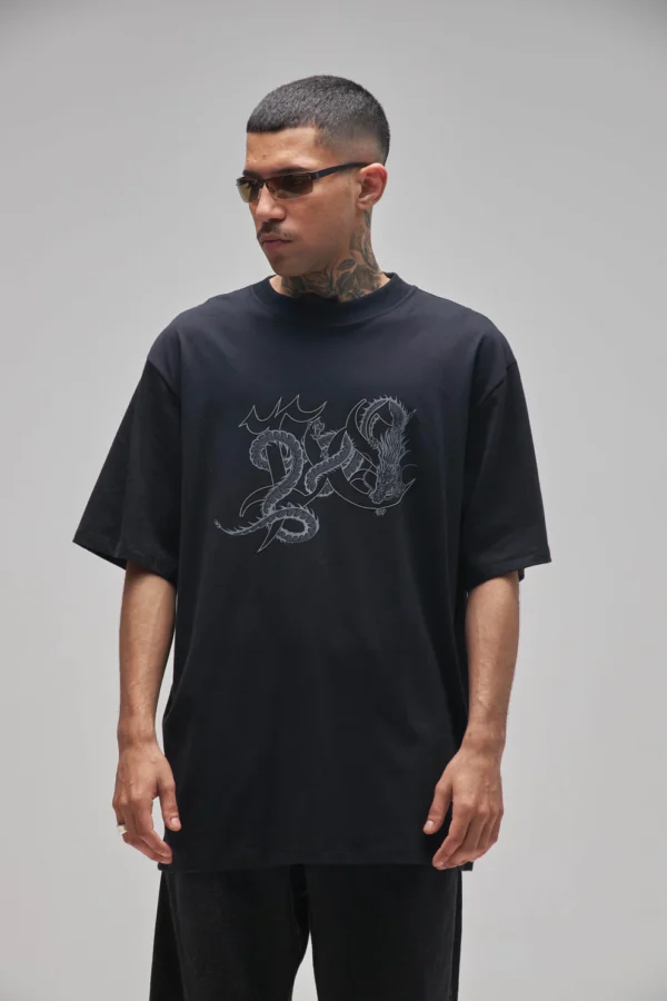 02.73.0005-3 CAMISETA PLANO C DRAGON PRETA