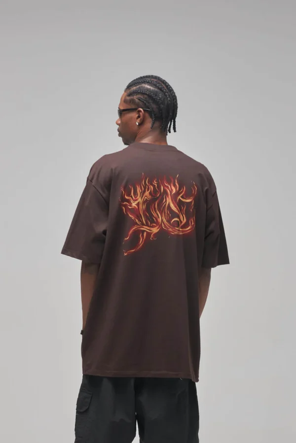 CAMISETA PLANO C FLAMES MARROM