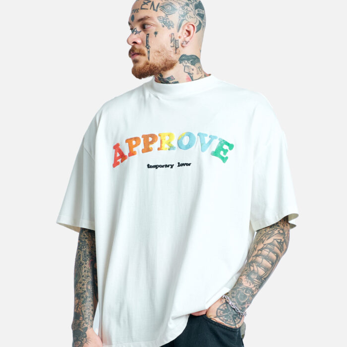 CAMISETA APPROVE OVERSIZED RAINBOW PUFF OFF WHITE