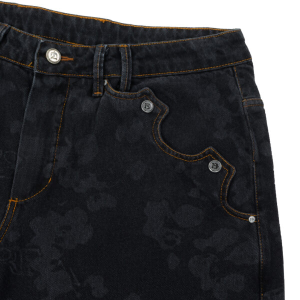 CALÇA JEANS PATTERN CHITA PRETA DT 01 CALÇA JEANS BARRA CREW PATTERN CHITA PRETA