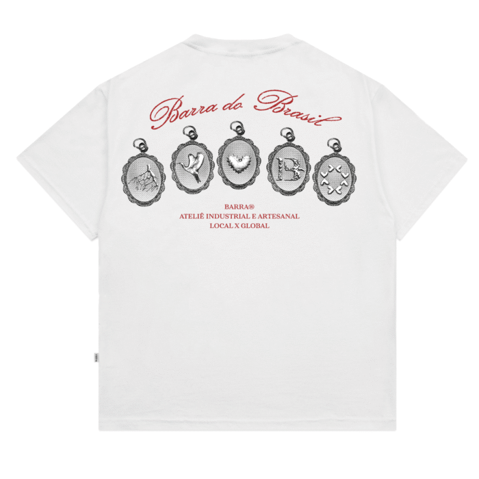CAMISETA BARRA CREW MEDALHAS BRANCA
