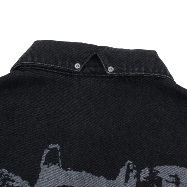 JAQUETA JEANS MASCARADOS ESTONADA PRETA DT 02 JAQUETA JEANS BARRA CREW MASCARADOS ESTONADA PRETA