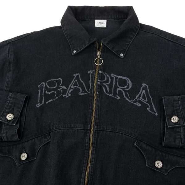 JAQUETA JEANS MASCARADOS ESTONADA PRETA DT 04 JAQUETA JEANS BARRA CREW MASCARADOS ESTONADA PRETA