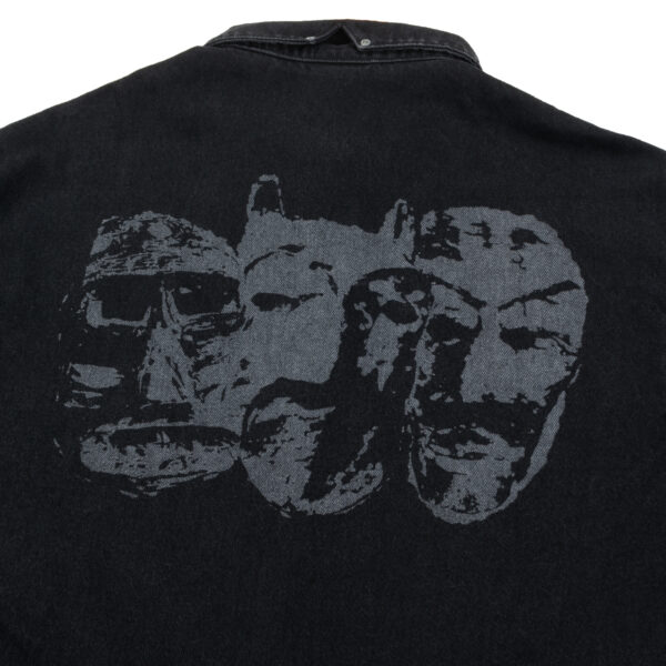 JAQUETA JEANS MASCARADOS ESTONADA PRETA DT 05 JAQUETA JEANS BARRA CREW MASCARADOS ESTONADA PRETA