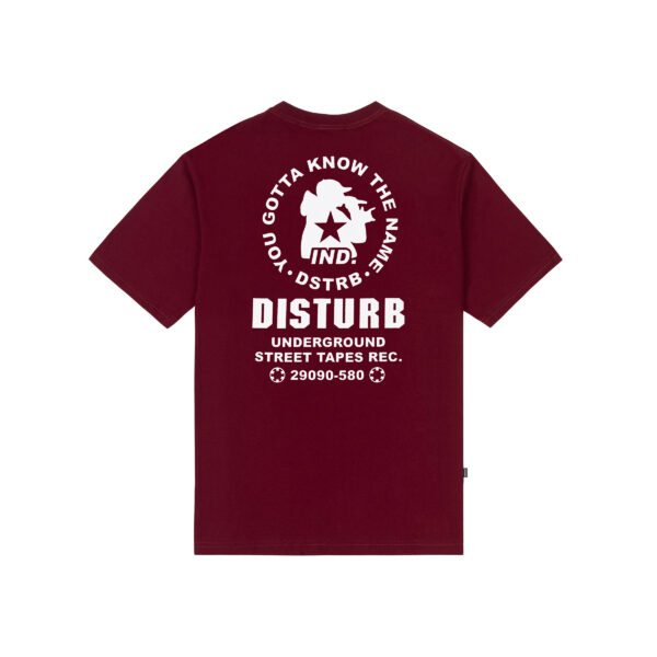 Street Tapes T-shirt in Burgundy back CAMISETA DISTURB STREET TAPES BORDO
