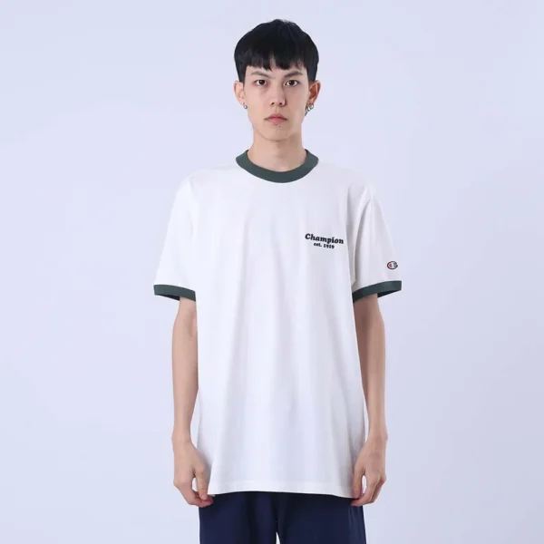 T21BL 586KRB-1-455 CAMISETA CHAMPION BICOLOR EST BRANCA/VERDE