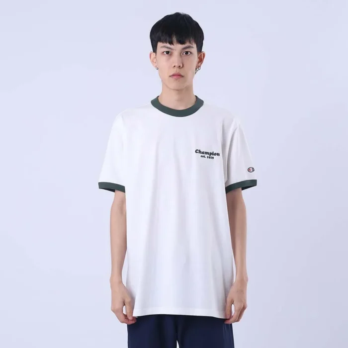 CAMISETA CHAMPION BICOLOR EST BRANCA/VERDE