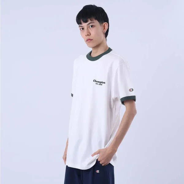 T21BL 586KRB-2-455 CAMISETA CHAMPION BICOLOR EST BRANCA/VERDE
