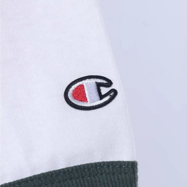 T21BL 586KRB-5-455 CAMISETA CHAMPION BICOLOR EST BRANCA/VERDE