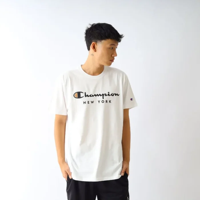 CAMISETA CHAMPION SCRIPT NEW YORK BRANCA