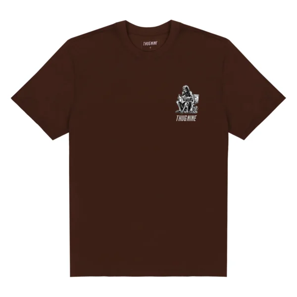 262766-3 CAMISETA THUG NINE TURMOIL MARROM