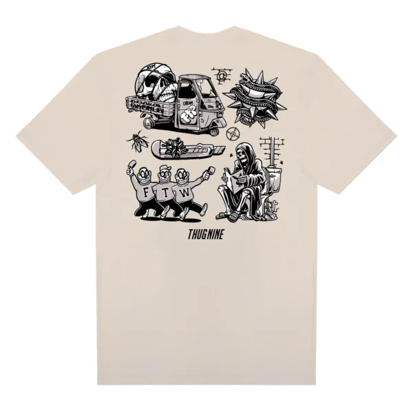 262772-2 CAMISETA THUG NINE TURMOIL CREME