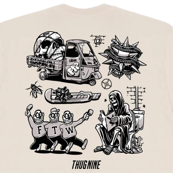 262772-5 CAMISETA THUG NINE TURMOIL CREME
