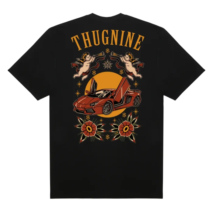CAMISETA THUG NINE LAMBORGHINI PRETA