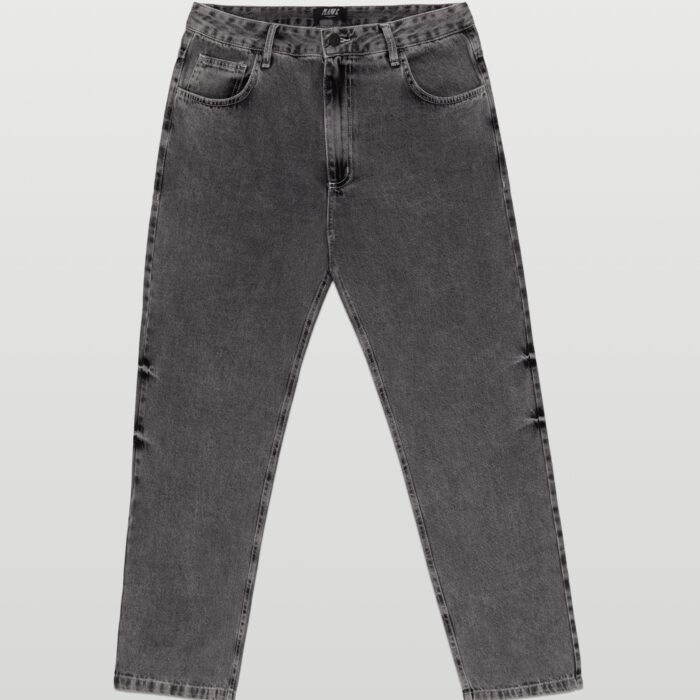 CALÇA BAGGY JEANS WASHED CINZA