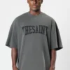 CAMISETA OVERSIZED THE SAINT CINZA ESTONADO