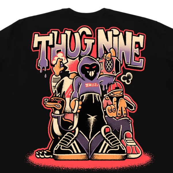 262892-5 CAMISETA THUG NINE CREW PRETA