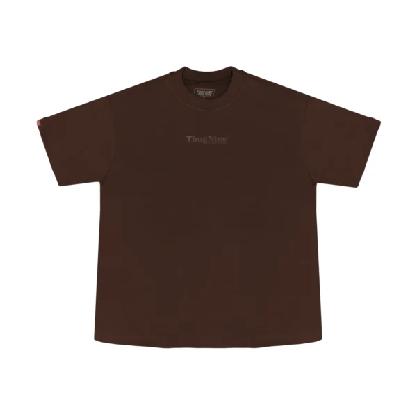 263114-2 CAMISETA THUG NINE OVERSIZED BOLD PUFF OFF MARROM