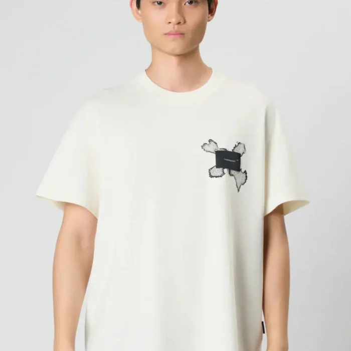 CAMISETA BOXY THE SAINT ESCAMAS OFF WHITE