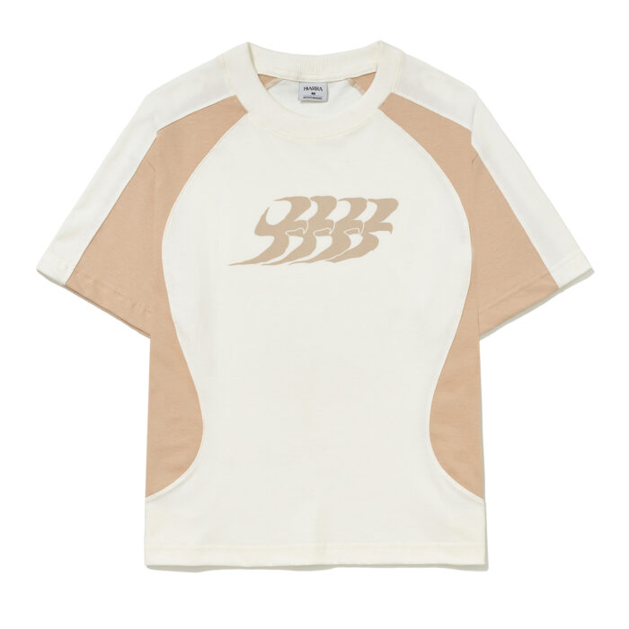 CAMISETA BARRA CREW B GARÇA RECORTADA OFF WHITE